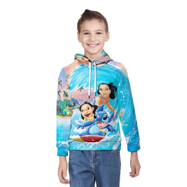 Stitch Teen Hoodies Sweatshirt Kids Pullover With Pocket